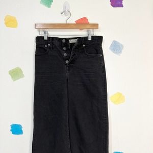 25 Madewell Black Wide Leg Crop Jeans
